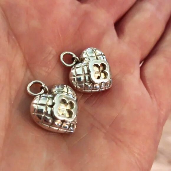 HEIDI KLUM SOLID STERLING HEART CHARMS - Picture 1 of 5